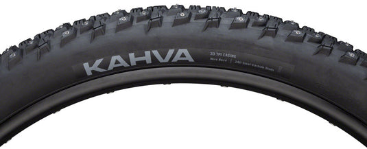 Pack of 2 45NRTH Kahva Tire 27.5 x 2.1 Clincher Steel Black 33tpi 240 Carbide Steel Studs