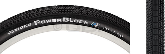 Pack of 2 Tioga PowerBlock Tire 24 x 1.75 Clincher Wire Black 60tpi