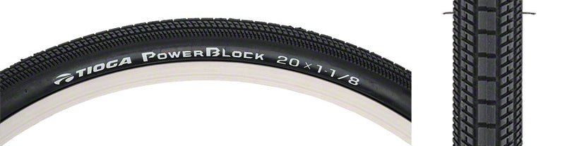 Load image into Gallery viewer, Pack of 2 Tioga PowerBlock Tire 20 x 11/8 Clincher Wire Black 60tpi
