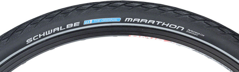 Load image into Gallery viewer, Pack of 2 Schwalbe Marathon Tire 27 x 1 1/4 Clincher Wire Black/Reflective
