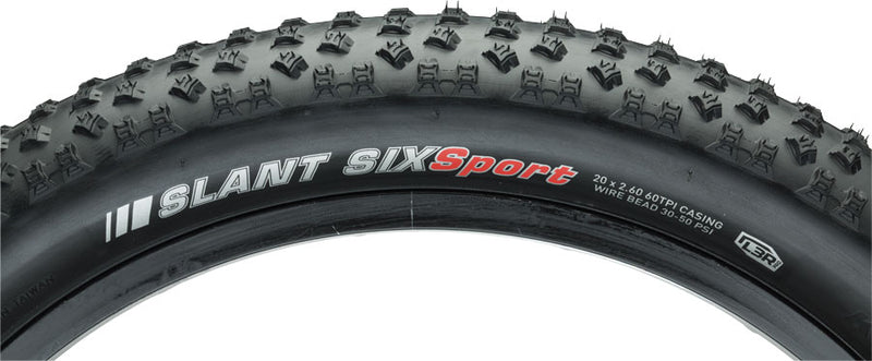 Load image into Gallery viewer, Pack of 2 Kenda Slant 6 Tire 20 x 2.6 Clincher Wire Steel Black Mountain Bike
