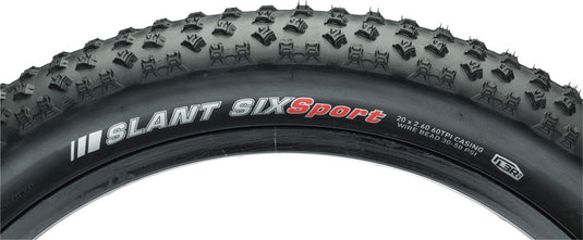 Kenda Slant 6 20x2.60 Clincher BMX Mountain Bike Tire, Durable Wire Bead, Reflective Sidewall, Long-Wearing Rubber