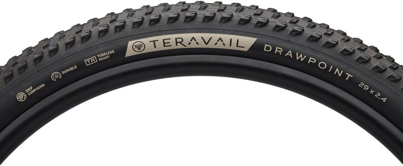 Load image into Gallery viewer, Teravail Drawpoint Tire - 29 x 2.4, Tubeless, Folding, Black, Durable, Grip Compound
