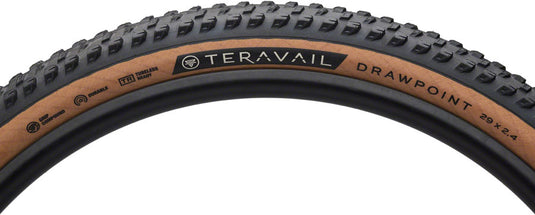 Teravail Drawpoint Tire - 29 x 2.4, Tubeless, Folding, Tan, Light Trail, Grip Compound