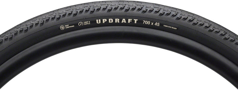 Load image into Gallery viewer, Teravail Updraft Tire - 700 x 45, Tubeless, Folding, Black, Durable, Fast Compound
