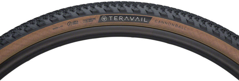Load image into Gallery viewer, Teravail Cannonball Tire 650b x 40 Tubeless Folding Tan Light and Supple
