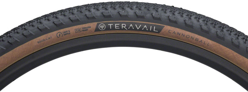 Load image into Gallery viewer, Teravail Cannonball Tire 650 x 47 Tubeless Folding Tan Durable Fast Compound
