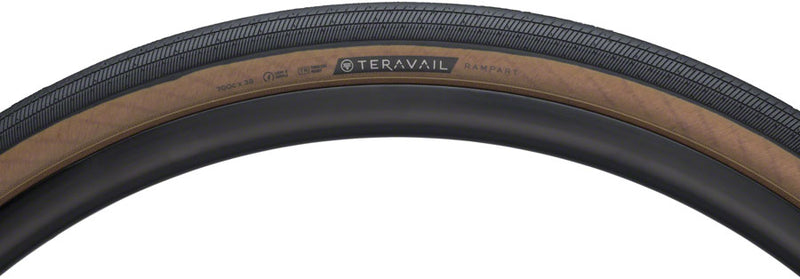 Load image into Gallery viewer, Teravail Rampart Tire 700x38 Tubeless Folding Tan Light and Supple Fast Compound
