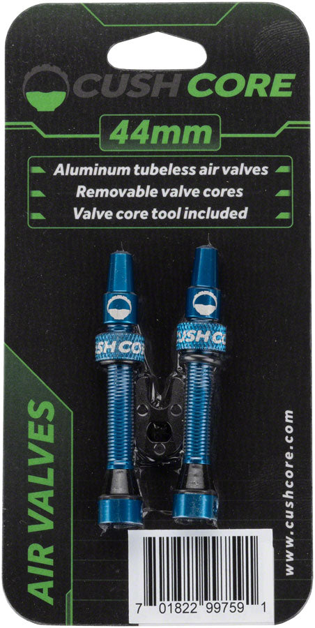 Load image into Gallery viewer, Pack of 2 Cushcore 44Mm Valve Set Blue Cnc Machined Tubeless Bike Bicycle 44 Mm
