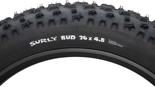 Surly Bud Tire 26 x 4.8 PSI 30 TPI 120 Tubeless Folding Steel Black Fat Bike