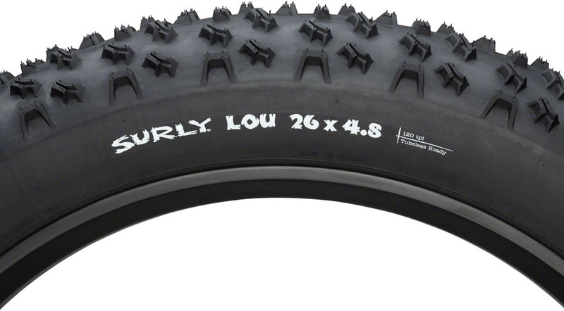 Load image into Gallery viewer, Surly Lou Tire 26 x 4.8 PSI 30 TPI 120 Tubeless Folding Steel Black Fat Bike
