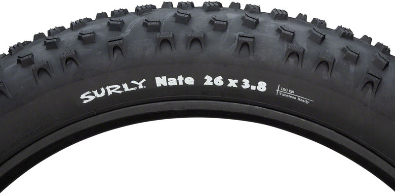 Load image into Gallery viewer, Surly Nate Tire 26 x 3.8 TPI 120 PSI 30 Tubeless Folding Steel Black Fat Bike
