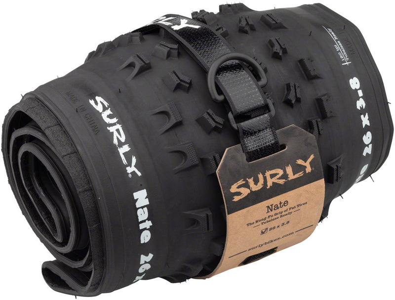 Load image into Gallery viewer, Surly Nate Tire 26 x 3.8 TPI 60 Tubeless Folding Sleel Black Touring Hybrid
