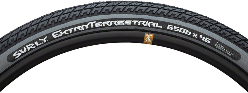 Load image into Gallery viewer, Surly ExtraTerrestrial Tire 650b x 46 Tubeless Folding Black/Slate 60tpi
