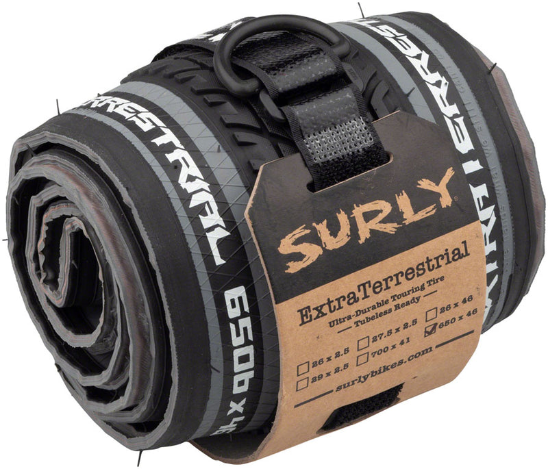 Load image into Gallery viewer, Surly ExtraTerrestrial Tire 650b x 46 Tubeless Folding Black/Slate 60tpi
