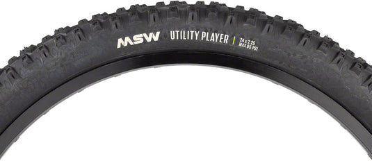 MSW Utility Player Tire - 24 x 2.25, Black, Folding Wire Bead, 33tpi