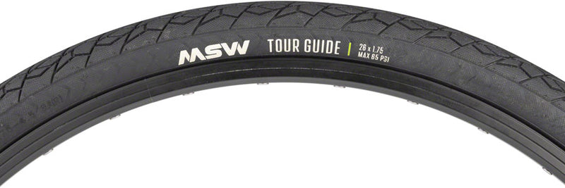 Load image into Gallery viewer, MSW Tour Guide Tire - 26 x 1.75, Black, Rigid Wire Bead, 33tpi
