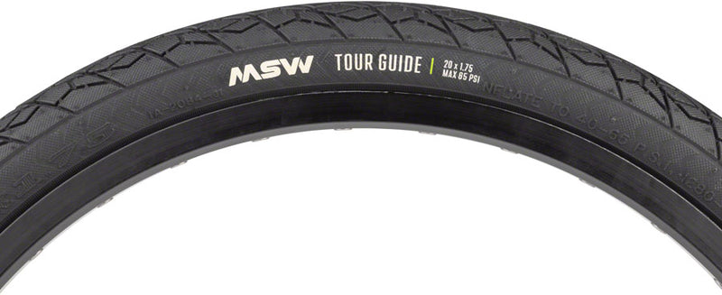 Load image into Gallery viewer, MSW Tour Guide Tire - 20 x 1.75, Black, Rigid Wire Bead, 33tpi
