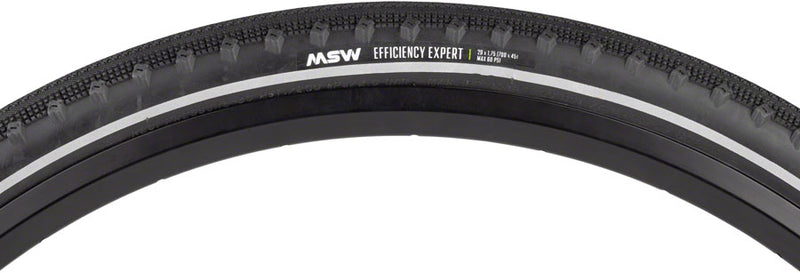 Load image into Gallery viewer, MSW Efficiency Expert Tire - 29 x 1.75 / 700 x 45, Black, Folding Wire Bead, Puncture Protection, Reflective Sidewalls,
