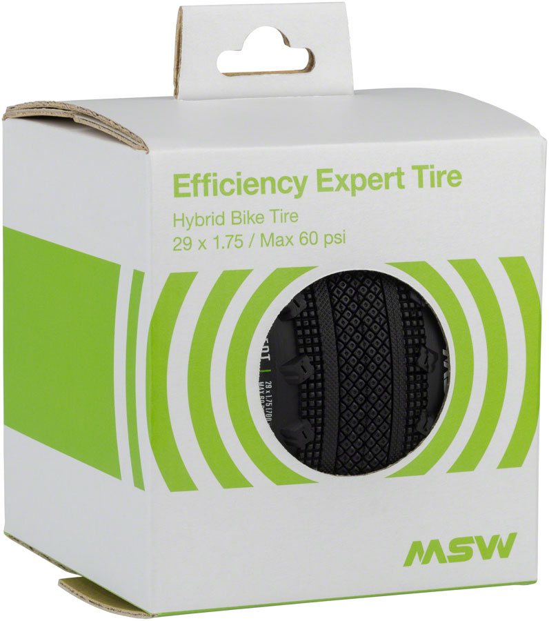 Load image into Gallery viewer, MSW Efficiency Expert Tire - 29 x 1.75 / 700 x 45, Black, Folding Wire Bead, Puncture Protection, Reflective Sidewalls,
