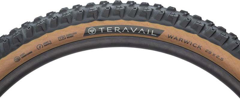 Load image into Gallery viewer, Teravail Warwick Tire 29 x 2.5 Tubeless Folding Tan Durable Grip Compound
