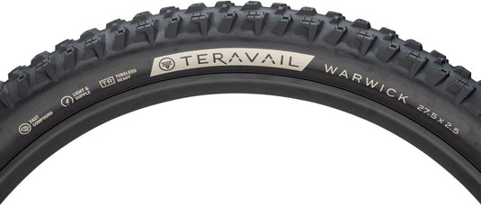Teravail Warwick Tire 27.5x2.5 Tubeless Folding Blk UltraDurable Grip Compund