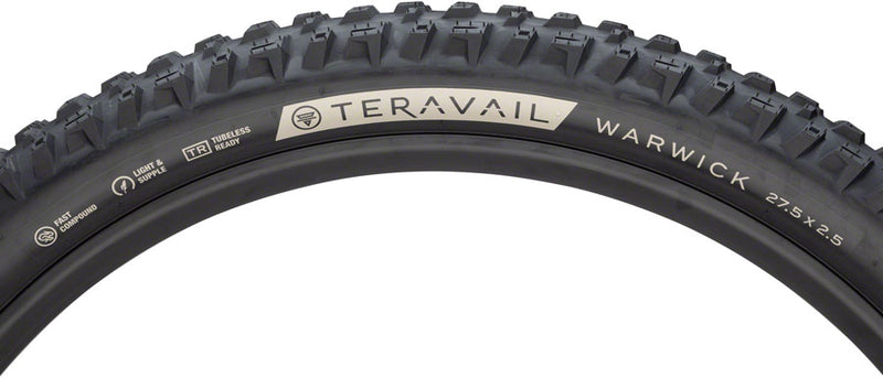 Load image into Gallery viewer, Teravail Warwick Tire 27.5x2.5 Tubeless Folding Blk UltraDurable Grip Compund
