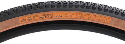 WTB Riddler Tire - 700 x 37, TCS Tubeless, Folding, Black/Tan, Light/Fast Rolling, Dual DNA, SG