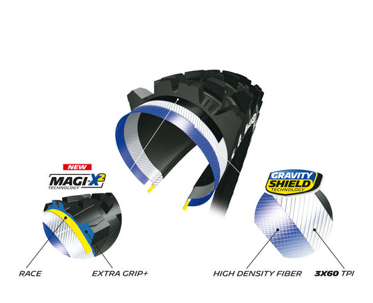 Michelin Wild Enduro Tire 27.5x2.4 Tubeless Folding Blk 60tpi Front MagiX Ebike