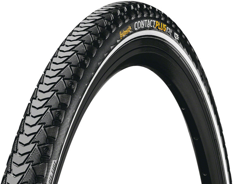 Load image into Gallery viewer, Pack of 2 Continental Contact Plus Tire - 700 x 35, Clincher, Wire, Black/Reflex, SafetyPlus Breaker, E50
