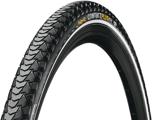 Pack of 2 Continental Contact Plus Tire - 700 x 35, Clincher, Wire, Black/Reflex, SafetyPlus Breaker, E50