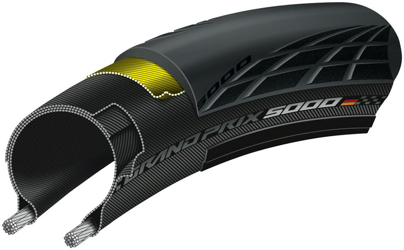 Load image into Gallery viewer, Pack of 2 Continental Grand Prix 5000 Tire 700 x 25 Clincher Wire Black
