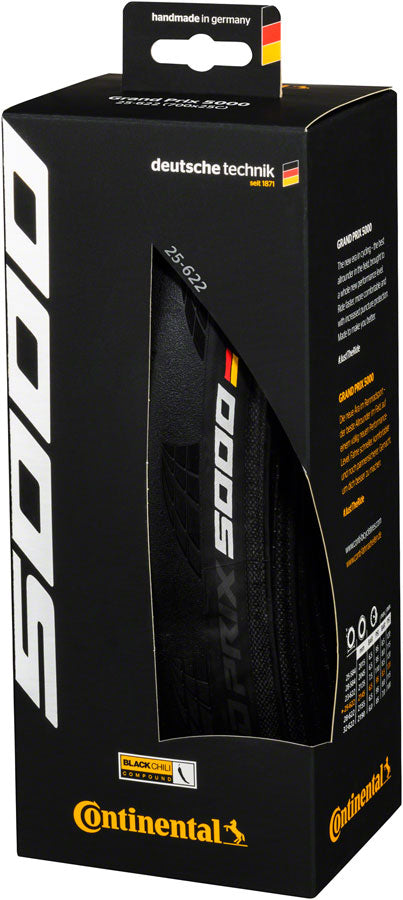 Pack of 2 Continental Grand Prix 5000 Tire 700 x 25 Clincher Wire Black