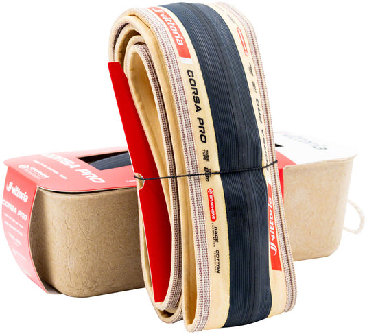 Vittoria Corsa Pro Tire - 700 x 28, Clincher, Folding, Black/Tan, Graphene + Silica, G2.0