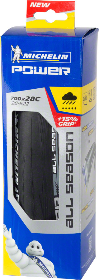 Load image into Gallery viewer, Michelin Power All Season Tire 700 x 28 Clincher Folding Black Road Bike

