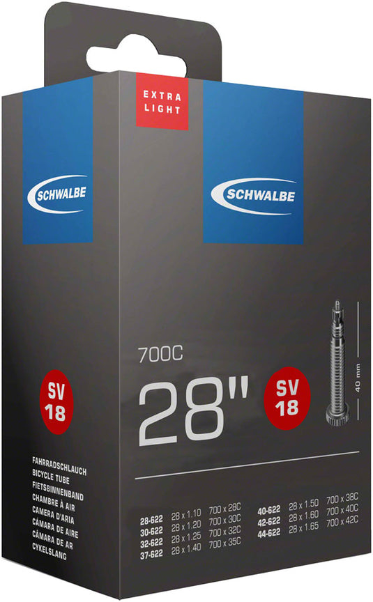 Schwalbe Extra Light Tubes - 700 x 28-42mm, 40mm Presta Valve Pack of 2