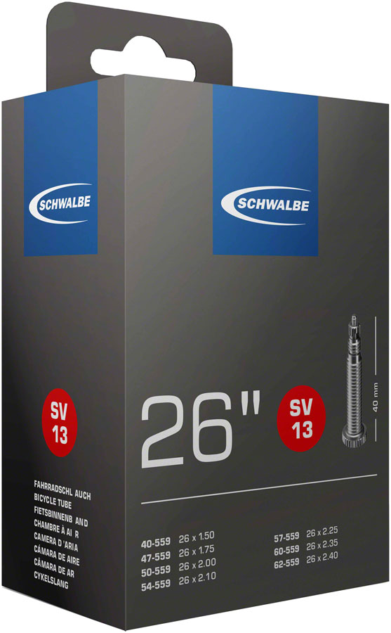 Load image into Gallery viewer, Schwalbe Standard Tubes - 26 x 1.50-2.50", 40mm Presta Valve, Pack of 2
