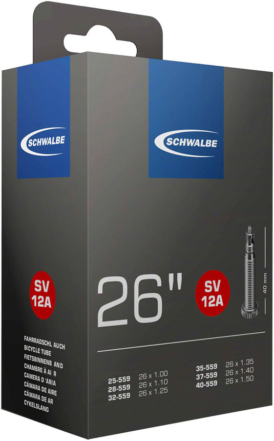 Pack of 2 Schwalbe Standard Tube - 26 x 1-1.50", 40mm, Presta Valve