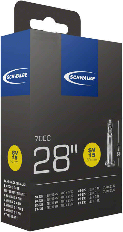 Schwalbe Standard Tubes - 700 x 18-28mm, 50mm Presta Valve, Pack of 2