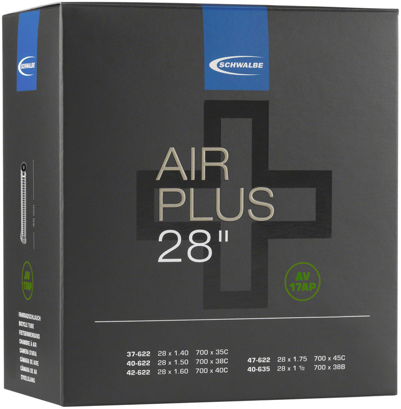 Load image into Gallery viewer, Schwalbe Air Plus Inner Tubes 700x35-47mm Schrader Valve, Thick-Walled, Puncture-Resistant, for Road Bikes
