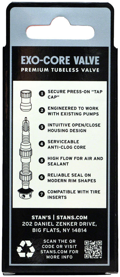 Load image into Gallery viewer, Stan's Tubeless Exo-Core Valve Stems - Alloy, Extra Tall, Black, Pair
