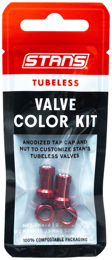 Stans Tubeless Valve Color Kit Dress Up Kit Pair Red