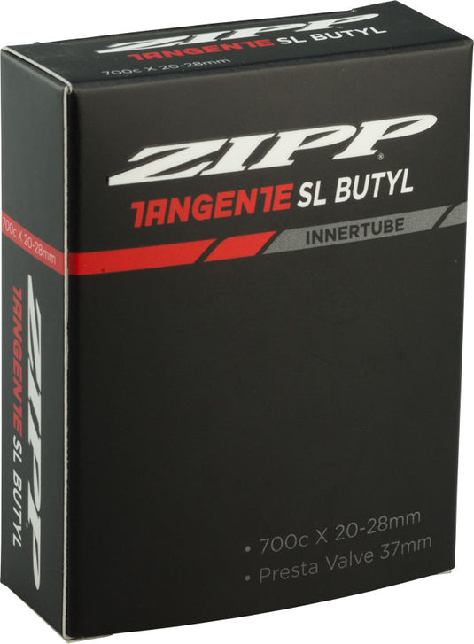 Zipp Tangente Butyl Tube 700x20-28mm with 37mm Aluminum Presta Valve - Durable, Lightweight Road Bike Tire Tube Bundle
