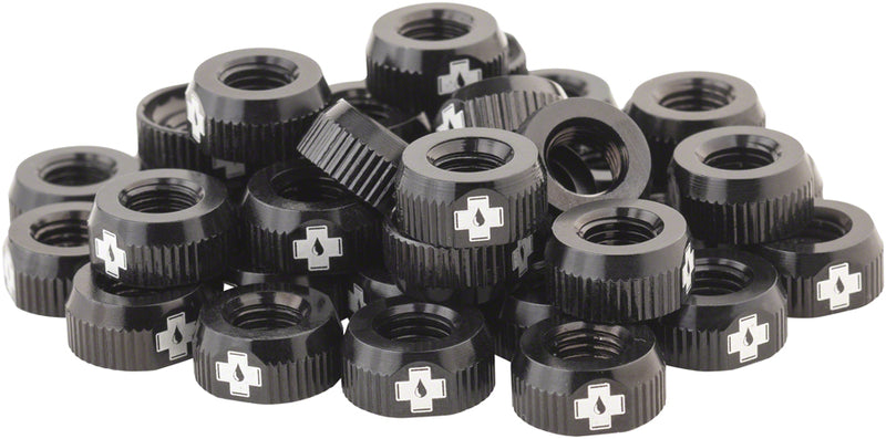 Load image into Gallery viewer, Pack of 2 Muc-Off Tubeless Valve Box Refill - Black Lock Nut, Pack of 40
