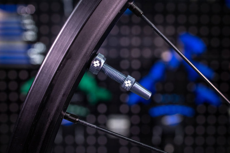 Load image into Gallery viewer, Muc-Off V2 Tubeless Valve Kit - Gray, 44mm, Pair 4mm Machined Allen Key Slot
