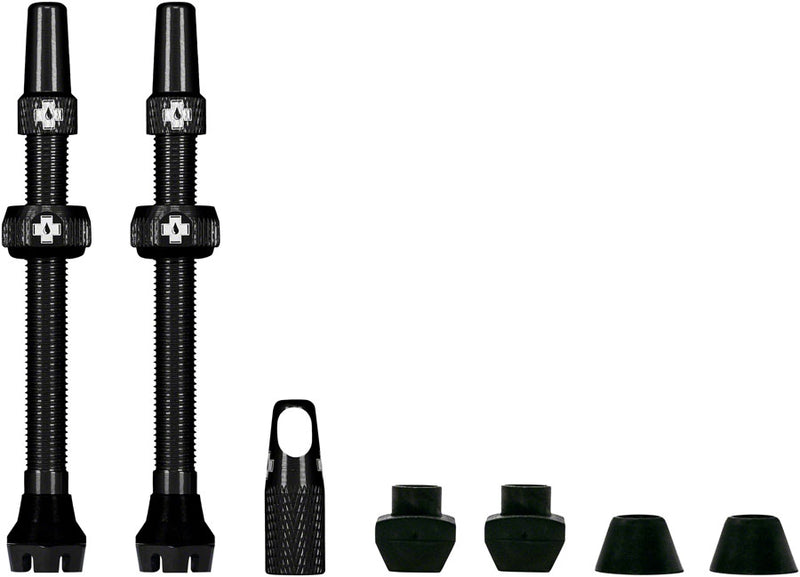 Load image into Gallery viewer, Pack of 2 Muc-Off V2 Tubeless Valve Kit - Black, 80mm, Pair
