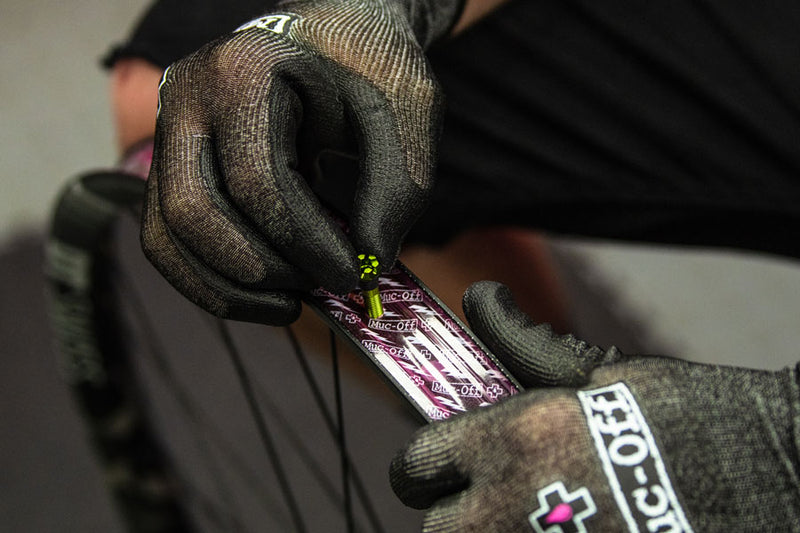 Load image into Gallery viewer, Muc-Off V2 Tubeless Valve Kit - Green, 60mm, Pair 4mm Machined Allen Key Slot
