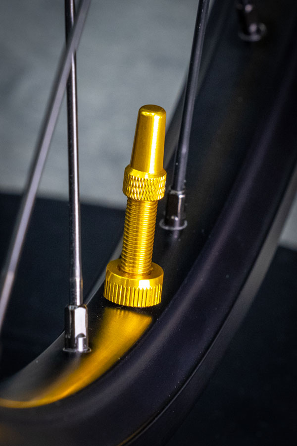 Load image into Gallery viewer, Muc-Off V2 Tubeless Valve Kit - Gold, 44mm, Pair 4mm Machined Allen Key Slot
