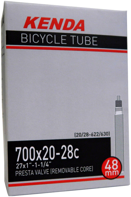 Pack of 2 Kenda 700 x 20-28mm 48mm PV Tube, Fixed Valve Core, Threaded Shaft