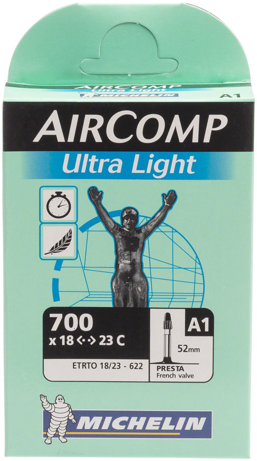 Michelin Aircomp Ultra Light Tube - 700 x 18 - 23mm, 52mm Presta Valve